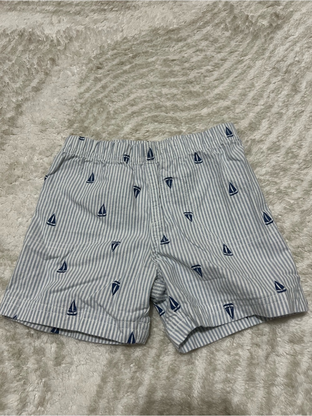 Carter's Blue and White Striped Sailboat Print Shorts